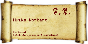 Hutka Norbert névjegykártya