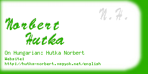 norbert hutka business card